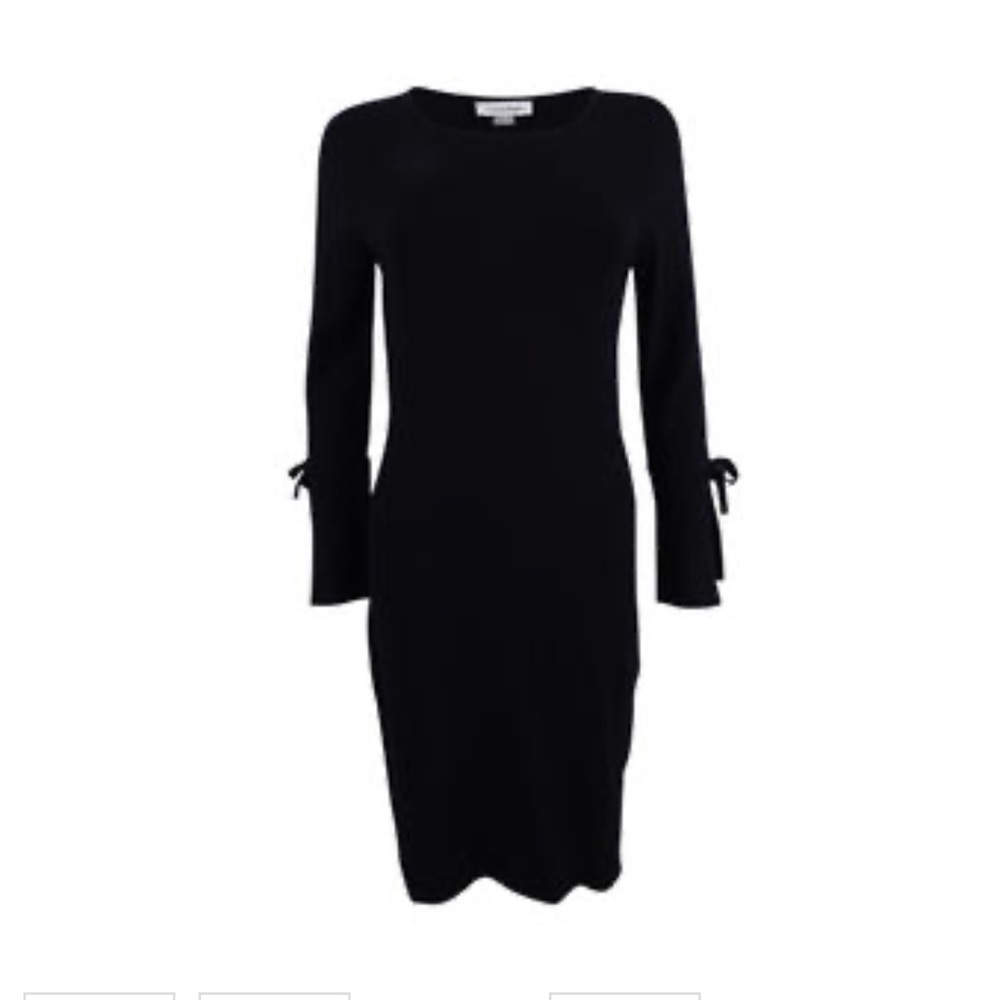 Calvin Klein Women's Bell-Sleeve Ribbon-Trim Sweater Dress